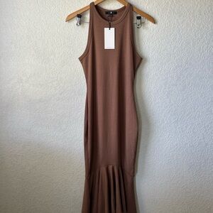 7 for all mankind Brown Sleeveless Dress ruffled dress Sz small